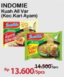 Promo Harga Indomie Mi Kuah Kecuali Kari Ayam 72 gr - Alfamart