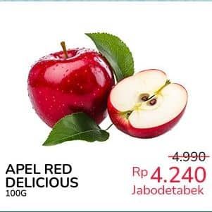 Promo Harga Apel Red Del USA per 100 gr - Indomaret