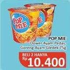 Promo Harga Indomie Pop Mie Instan Kuah Pedes Dower Ayam, Goreng Pedes Gledeek Ayam 75 gr - Alfamidi
