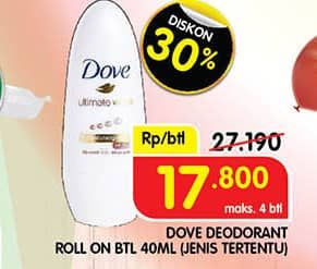 Promo Harga Dove Deo Roll On 40 ml - Superindo