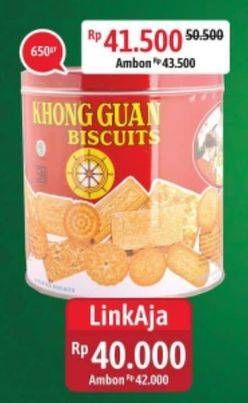 Promo Harga KHONG GUAN Assorted Biscuit Red 650 gr - Alfamidi