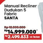 Promo Harga Courts New Zayn Manual Recliner Dudukan 2 + 1 | Fabric  - COURTS