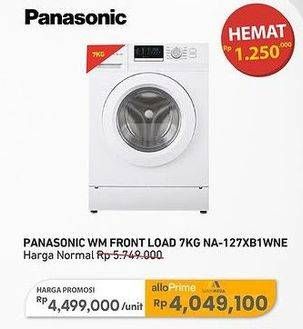 Promo Harga Panasonic NA-127XB1WNE | Washing Machine Front Load 7kg 7000 gr - Carrefour