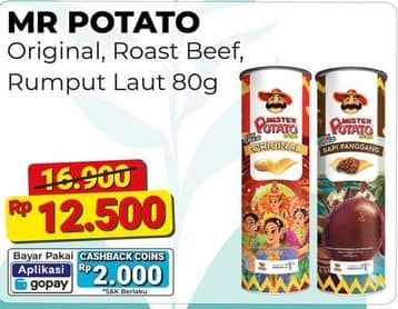 Promo Harga Mister Potato Snack Crisps Original, Roasted Beef, Seaweed 80 gr - Alfamart