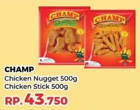 Promo Harga Champ Nugget Chicken Nugget, Chicken Stick 500 gr - Yogya