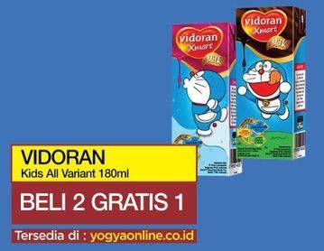 Promo Harga VIDORAN Kids Milk UHT All Variants 180 ml - Yogya