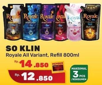 Promo Harga SO KLIN Royale Parfum Collection All Variants 800 ml - Yogya