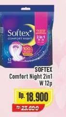 Promo Harga Softex Comfort Night 2 In 1 12 pcs - Alfamart