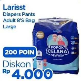 Promo Harga Larisst Diapers Pants Adult L8 8 pcs - Indomaret