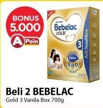 Promo Harga BEBELAC 3 Gold Susu Pertumbuhan Vanilla 700 gr - Alfamart
