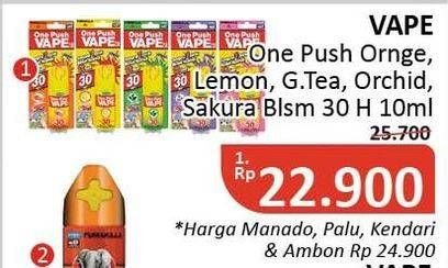 Promo Harga FUMAKILLA VAPE One Push Orange, Lemon, Green Tea, Purple Orchid, Sakura Blossom 10 ml - Alfamidi