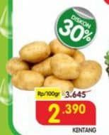 Kentang per 100 gr Diskon 34%, Harga Promo Rp2.390, Harga Normal Rp3.645