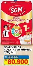 Promo Harga SGM Eksplor Soya 1-5 Susu Pertumbuhan Madu, Vanila 700 gr - Indomaret