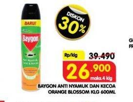 Promo Harga BAYGON Insektisida Spray Orange Blossom 600 ml - Superindo