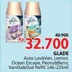 Promo Harga Glade Matic Spray Refill Lavender Vanilla, Lemon, Ocean Escape, Peony Berry Bliss, Elegant Vanilla Oud Wood 146 ml - Alfamidi