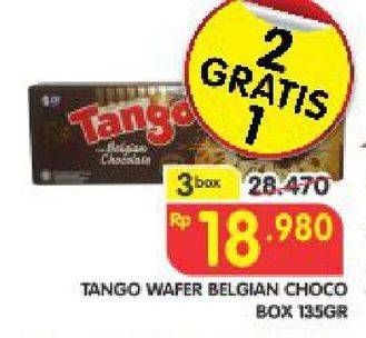 Promo Harga TANGO Wafer So Tango Belgian Chocolate per 3 box 135 gr - Superindo