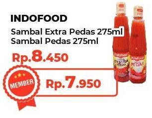 Promo Harga INDOFOOD Sambal Ekstra Pedas, Pedas 275 ml - Yogya