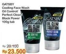 Promo Harga GATSBY Cooling Face Wash Oil Control, Perfect Clean, Black Power 100 gr - Indomaret