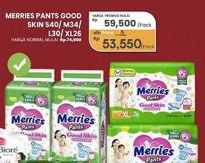 Promo Harga Merries Pants Good Skin L30, M34, S40, XL26 26 pcs - Carrefour