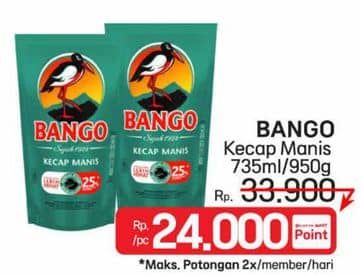 Promo Harga Bango Kecap Manis 735 ml - LotteMart