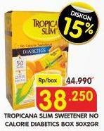 Promo Harga TROPICANA SLIM Sweetener No Calorie per 50 pcs 50 pcs - Superindo