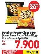 Promo Harga POTABEE Snack Potato Chips Ayam Bakar, Salted Egg 68 gr - Carrefour