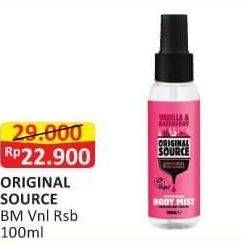 Promo Harga ORIGINAL SOURCE Body Mist Vanilla Raspberry 100 ml - Alfamart