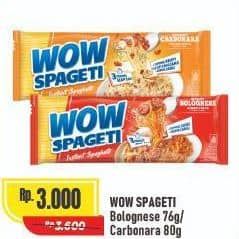 Promo Harga WOW Spageti Cream Carbonara, Meaty Bolognese 84 gr - Alfamart
