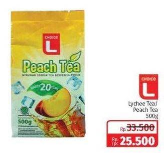 Promo Harga CHOICE L Lychee Tea/ Peach Tea 500 g  - Lotte Grosir