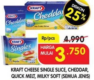 Promo Harga KRAFT Single Cheese/ Cheddar/ Quick Melt/ Milky Soft  - Superindo