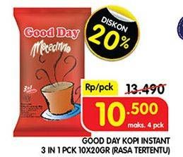 Promo Harga Good Day Instant Coffee 3 in 1 per 10 sachet 20 gr - Superindo