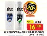 Promo Harga ZINC Shampoo Anti Dandruff, Jenis Tertentu 170 ml - Superindo