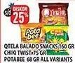 Promo Harga QTELA Keripik Singkong/CHIKI TWIST Snack/POTABEE Snack Potato Chips  - Hypermart