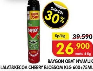 Promo Harga BAYGON Insektisida Spray Cherry Blossom 600 ml - Superindo
