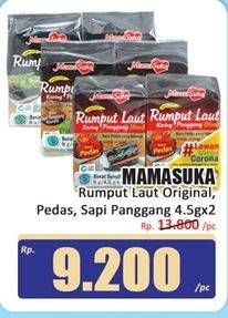 Promo Harga Mamasuka Rumput Laut Panggang Original, Pedas, BBQ per 2 bungkus 4 gr - Hari Hari