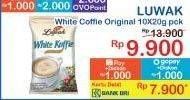 Promo Harga Luwak White Koffie Original per 10 sachet 20 gr - Indomaret