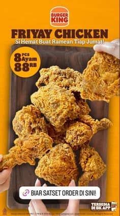 Promo Burger King Dapatkan 8 pcs Ayam