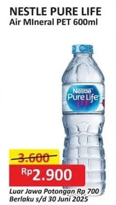 Promo Harga Nestle Pure Life Air Mineral 600 ml - Alfamart