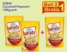 Promo Harga OISHI Popcorn Caramel per 2 pouch 100 gr - Indomaret