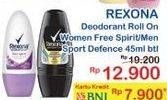 Promo Harga Deodorant Roll On Women Free Spirit / Men Sport Defence 45ml  - Indomaret