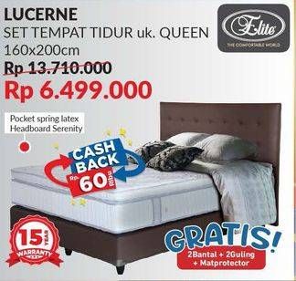Promo Harga ELITE Lucerne Complete Bed Set 160x200cm  - Courts