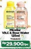Promo Harga Garnier Micellar Water Vitamin C, Rose 125 ml - Indomaret