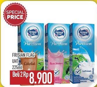 Promo Harga FRISIAN FLAG Susu UHT Purefarm per 2 pcs 225 ml - Hypermart
