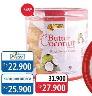 Promo Harga NISSIN Biscuits Butter Coconut 345 gr - Alfamidi