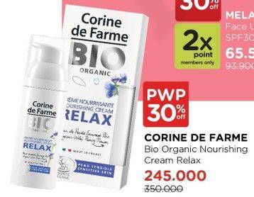 Promo Harga CORINE DE FARME Bio Organic Nourishing Cream Relax  - Watsons