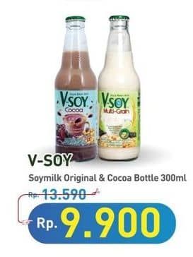 Promo Harga V-soy Soya Bean Milk Original, Cocoa 300 ml - Hypermart