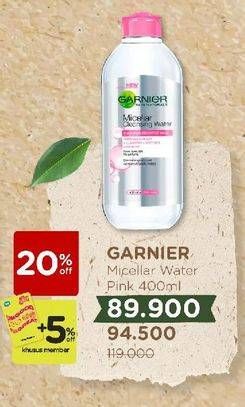 Promo Harga Garnier Micellar Water Pink 400 ml - Watsons