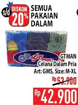 Promo Harga GT MAN Celana Dalam Pria GMS 3 pcs - Hypermart