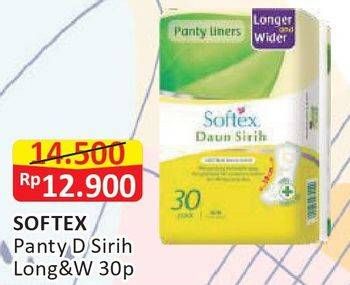 Promo Harga Softex Pantyliner Daun Sirih Longer And Wider 30 pcs - Alfamart