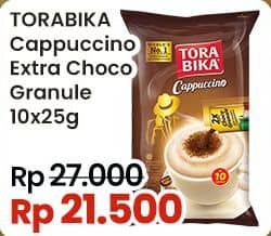 Promo Harga Torabika Cappuccino Extra Choco Granule per 10 sachet 25 gr - Indomaret